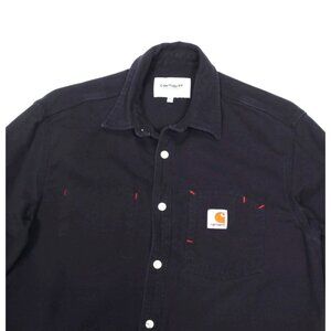 Carhartt WIP LS Tony Shirt Heavyweight Utility Button Down Dark Blue size L /517